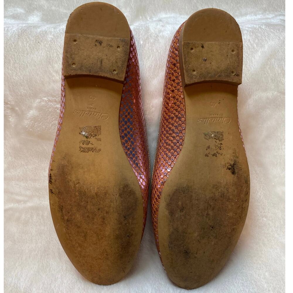 Chatelles Paris Slippers Flats Loafers Shoes EU 40 Pink Rose Gold Snakeskin EUC - Picture 9 of 10